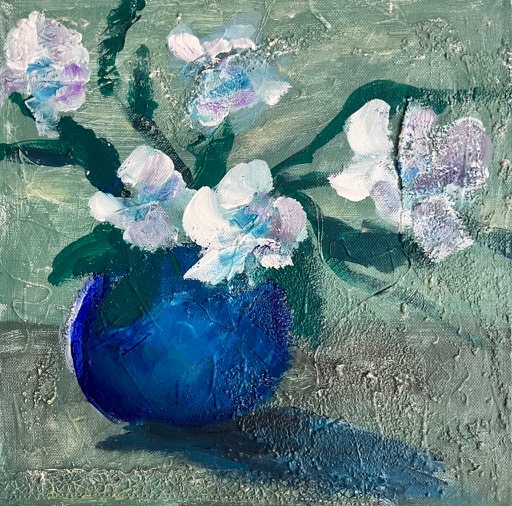 Blaue Vase – 6/23, Acryl, 30x30